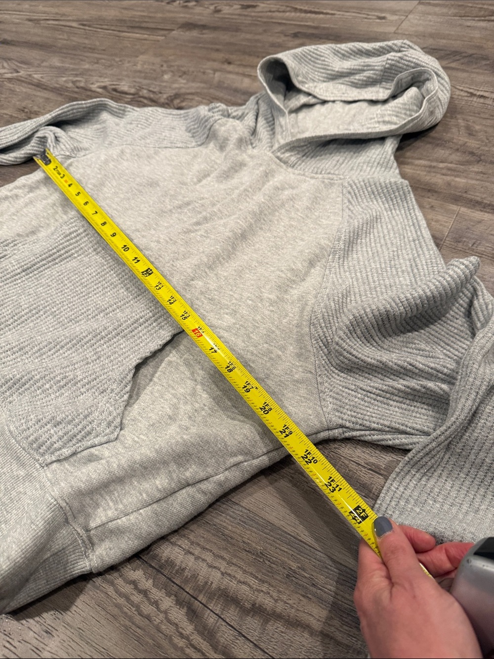 Aerie Essential Waffle Hoodie Gray Size XS - Picture 6 of 12